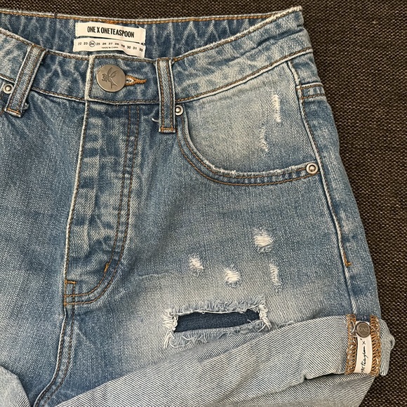 One Teaspoon High Waist Bandits Surf Cowboy Short - Picture 5 of 12